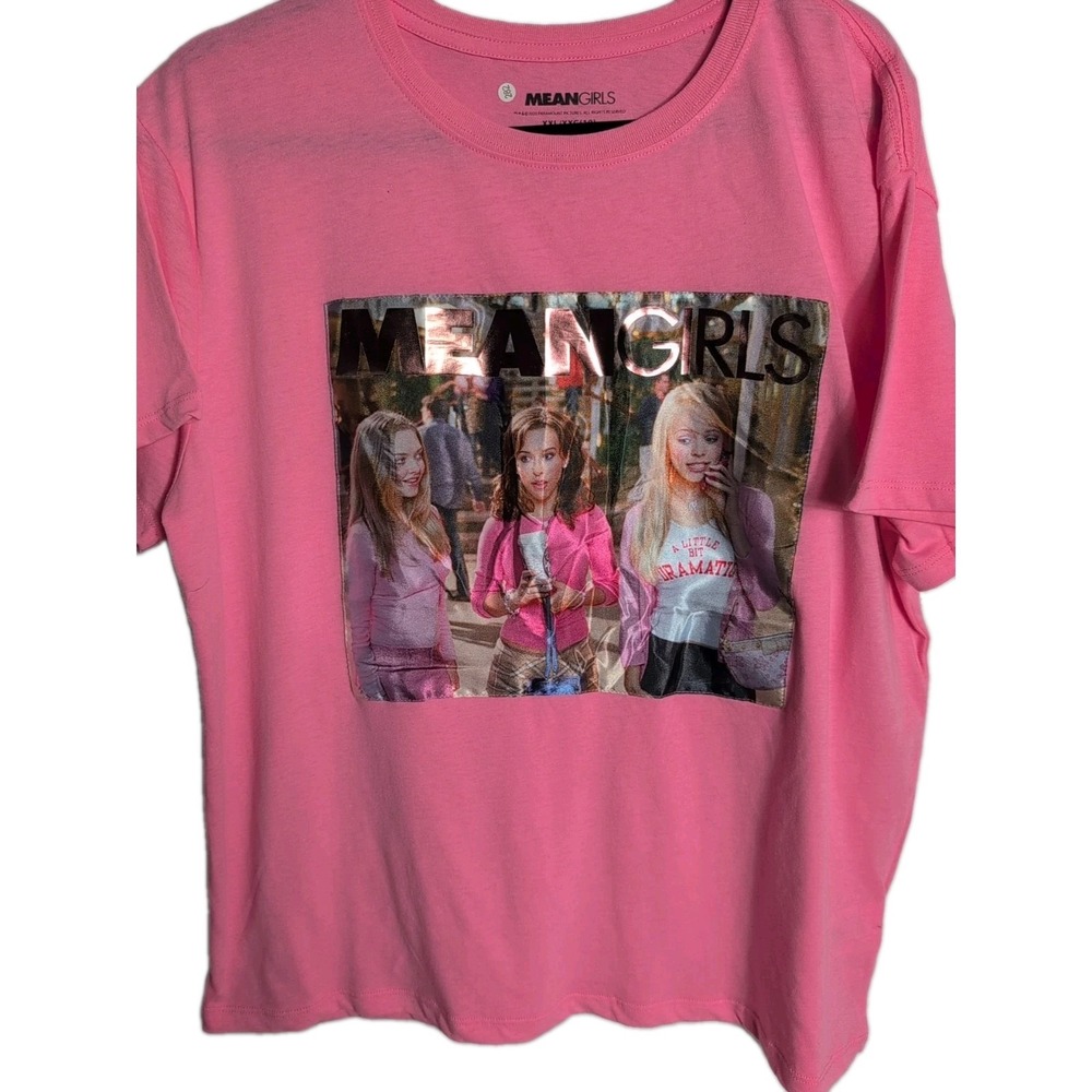 Mean Girls Graphic T-Shirt Junior XXL Pink NWOT Y2K Iconic Movie